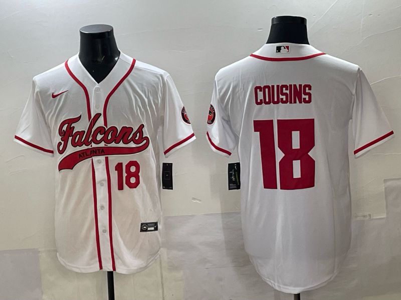 Men 2025 Nike Atlanta Falcons #18 Cousins white Joint Name Limited NFL Jersey style 04->atlanta falcons->NFL Jersey